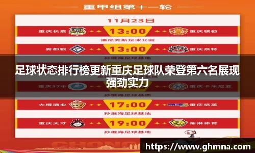 足球状态排行榜更新重庆足球队荣登第六名展现强劲实力