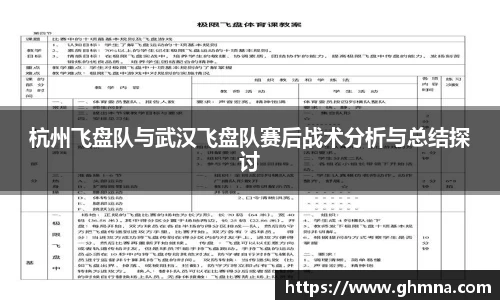 杭州飞盘队与武汉飞盘队赛后战术分析与总结探讨
